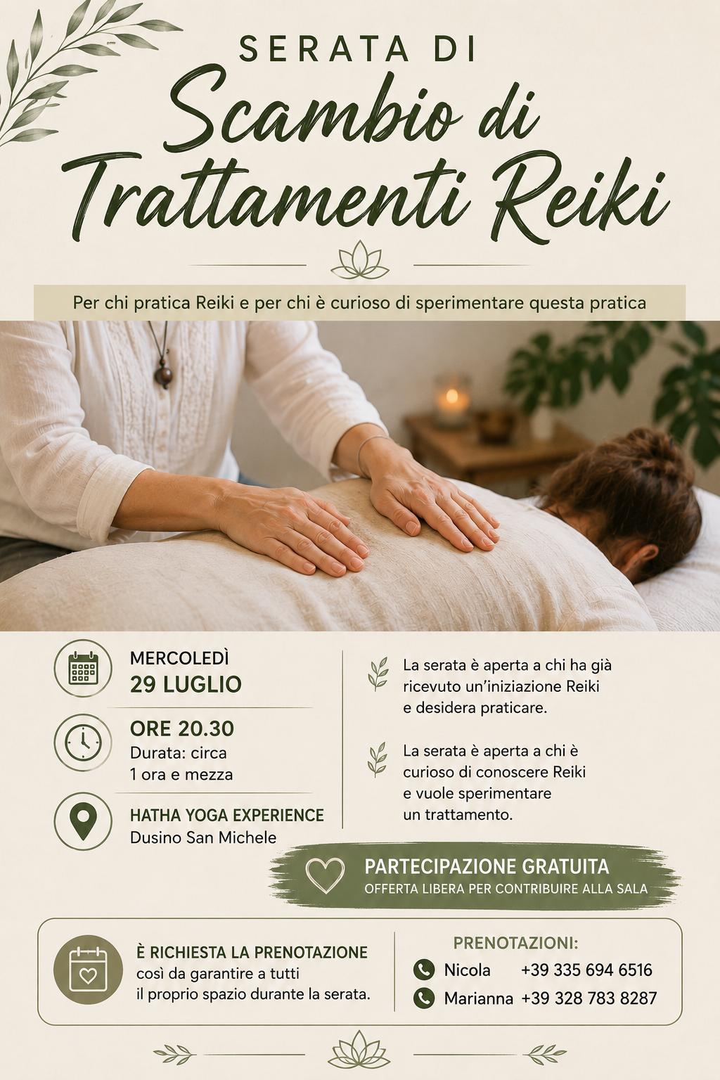 Serata di Scambio di Trattamenti Reiki – 29 Luglio